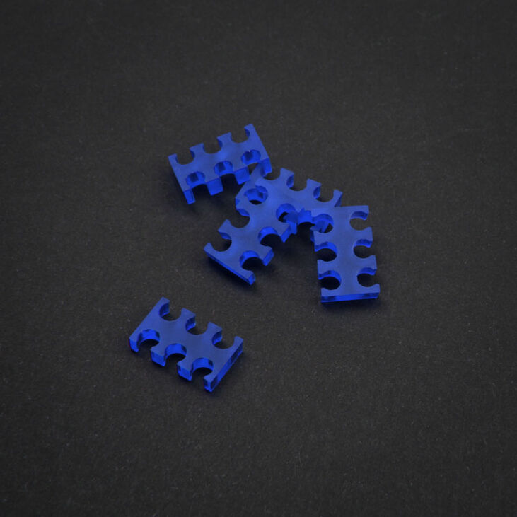 King Mod Service 6-Slot Kabelkamm 3mm klein - blau - 5er Set image number 0
