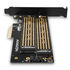 AXAGON PCEM2-D PCIe 3.0 adapter, 1x M.2 NVMe, 1x M.2 SATA, up to 22110 - passive cooling image number null