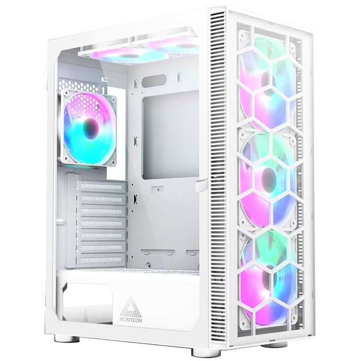Montech X3 Glass Mid Tower, RGB, Tempered Glass - White image number 0