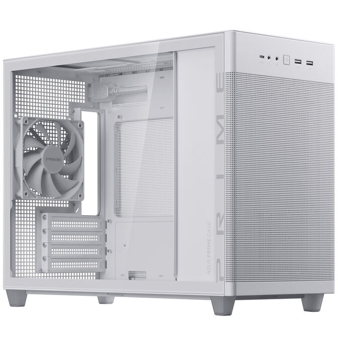 ASUS Prime AP201 Micro-ATX case, Tempered Glass - white image number 4