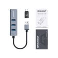 Graygear USB hub, 3x USB 3.0 Type-A Gbit LAN, including USB-C adapter - silver image number null