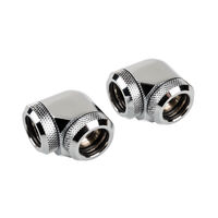 Corsair Hydro X Series XF Hardline Adapter 90 Degree 14mm OD to 14mm OD Hardtube - 2 Pack, Silver