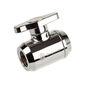 Bitspower Absperrhahn 2x IG 1/4 Zoll, silberner Griff - silver shining