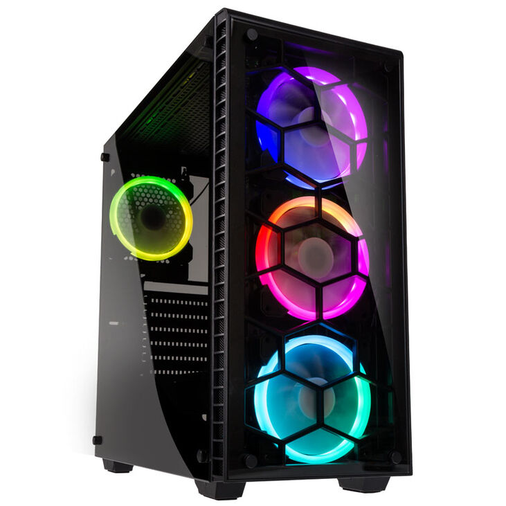 Kolink Observatory RGB Midi-Tower, Tempered Glass - schwarz Window image number 0