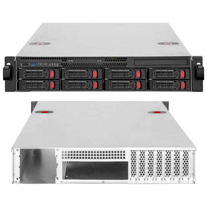 SilverStone RM22-308 Rackmount Server Case, 2U, E-ATX - black image number 3