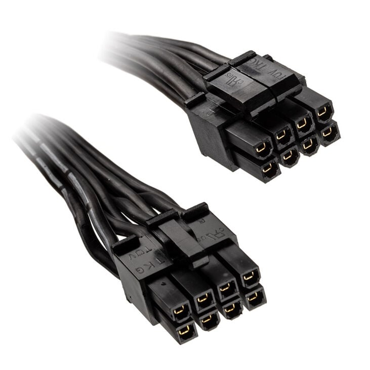 SilverStone 8 Pin ATX zu 4+4 Pin Kabel 350mm - schwarz image number 0