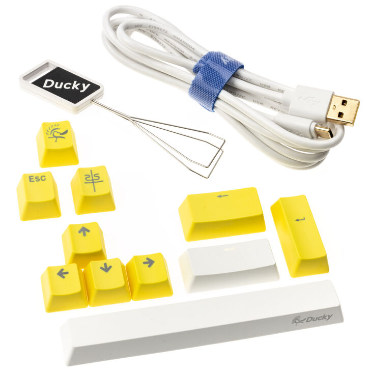 Ducky One 2 Pro Mini White Edition Gaming Tastatur, RGB LED - Cherry Blue (US) image number 8