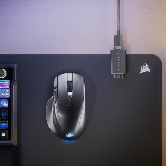 Corsair Nightsword v2 kabellose Gaming-Maus, optischer Sensor, 8.000Hz, RGB- schwarz image number 12