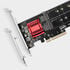 AXAGON PCEM2-ND PCIe adapter for two M.2 SSDs image number null