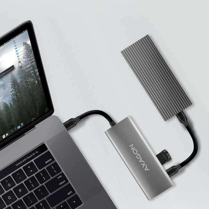 AXAGON HMC-5G2 Multiport-Hub, USB 3.2 Gen2, HDMI, 2x USB-A, 2x USB-C image number 1