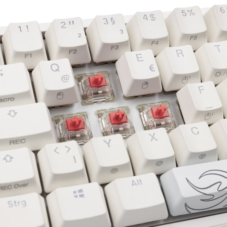 Ducky One 2 Pro Mini White Edition Gaming Tastatur, RGB LED - Cherry Silent Red image number 7