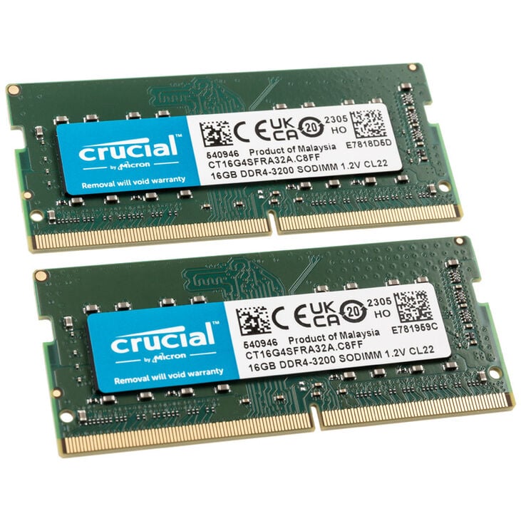 Crucial DDR4-3200 RAM, CL22, SO-DIMM - 32 GB Dual-Kit image number 0