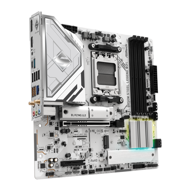 ASROCK B850M Steel Legend Wifi Mainboard, Sockel AM5, AMD B850, Micro-ATX, DDR5 image number 1