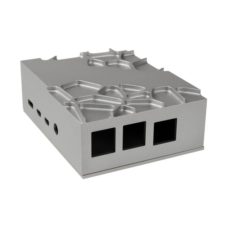 Akasa aluminium case for Raspberry Pi 4B with thermal kit - silver image number 1