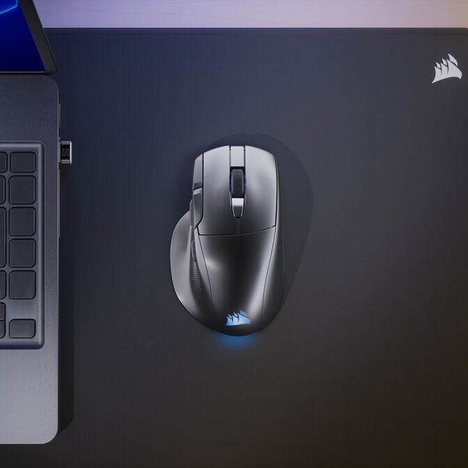 Corsair Nightsword v2 kabellose Gaming-Maus, optischer Sensor, 8.000Hz, RGB- schwarz image number 10