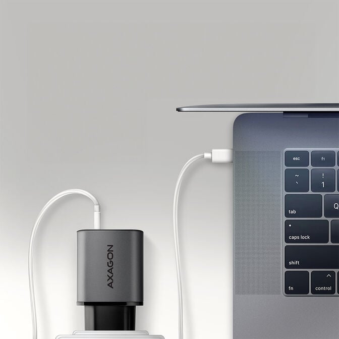 AXAGON ACU-PQ67D GaN Charger, USB-C Power Delivery 3, USB-A Quick Charge 4 - grey image number 7