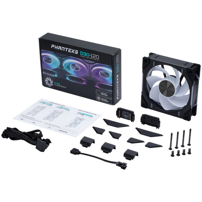PHANTEKS D30 PWM Reverse Airflow D-RGB L&uuml;fter - 120mm, schwarz image number 8