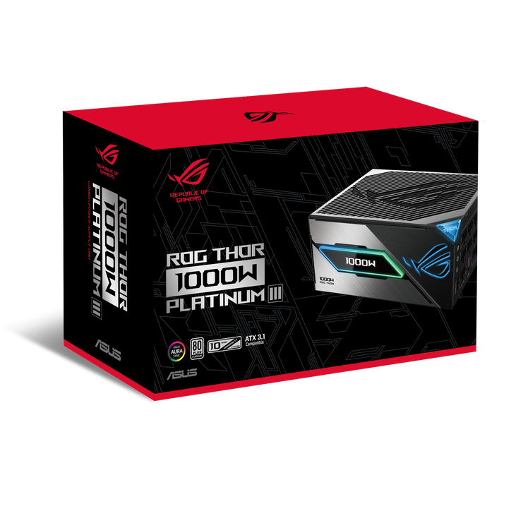 ASUS ROG Thor Platinum III, 80 PLUS Platinum power supply, modular, ATX 3.1, PCIe 5.1 - 1,000 watts image number 9