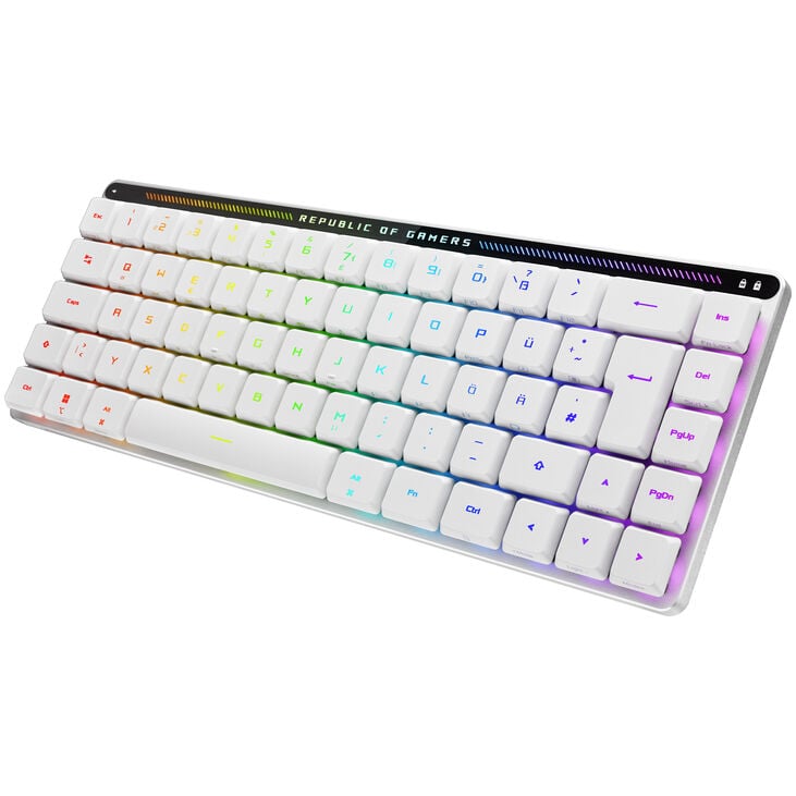 ASUS ROG Falchion RX Low Profile Gaming Tastatur, RX RED - weiß, silber image number 2