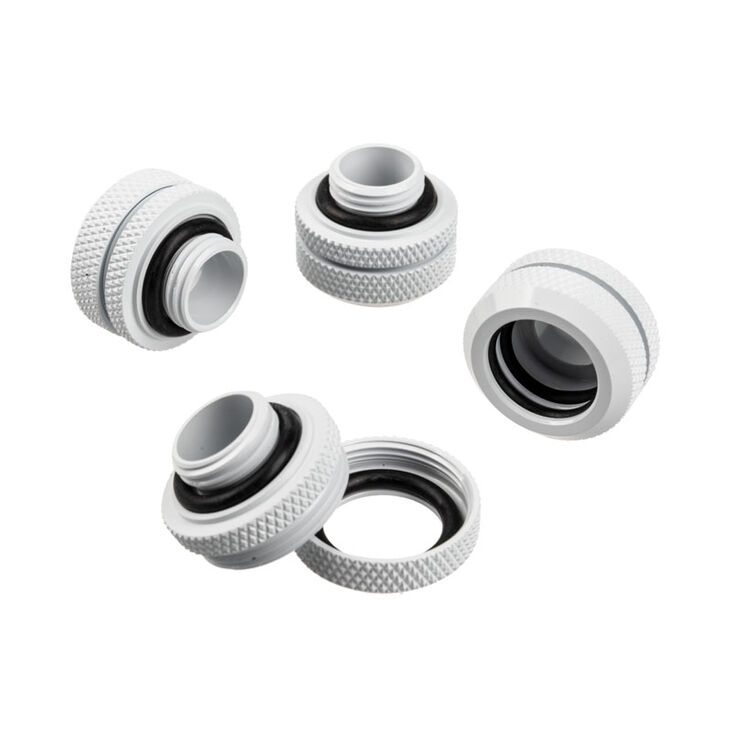 Corsair Hydro X Series XF Hardline fitting straight G1/4 to 14mm OD hard tube - 4 pack, white image number 2