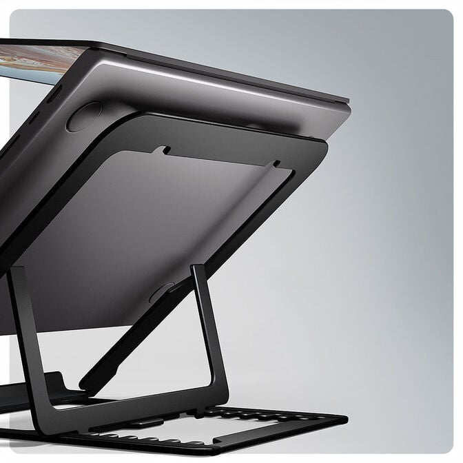 AXAGON STND-LAB Laptop-St&auml;nder, h&ouml;henverstellbar, faltbar, Aluminium - schwarz image number 2