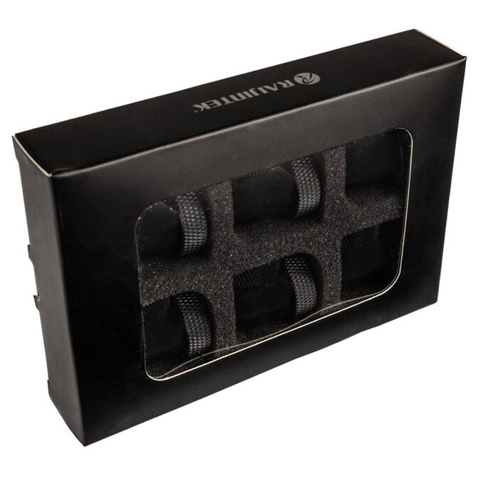 Raijintek Connector PELIAS D140906, 14mm, 90 Degree Adapter - 6-Pack, black image number 3