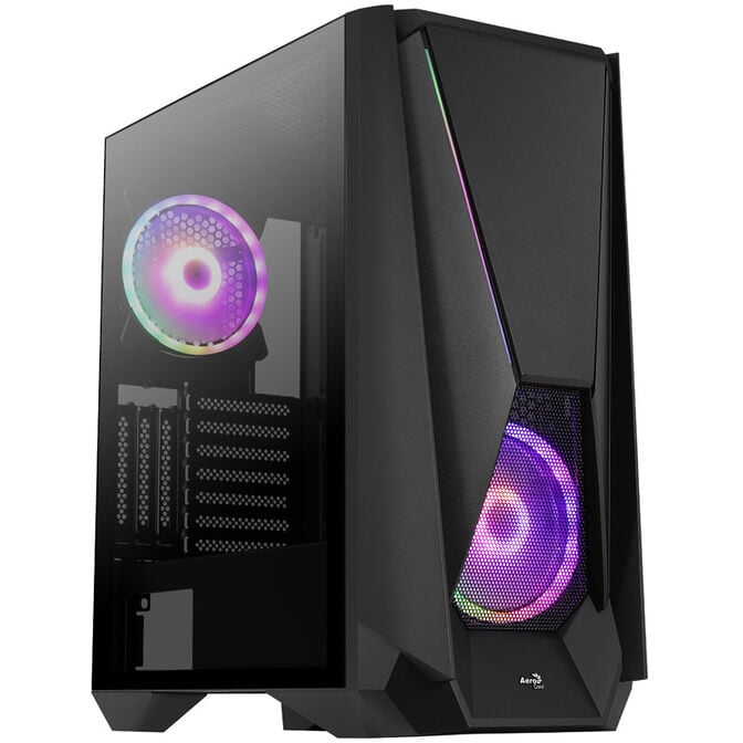Aerocool Visor Mid Tower, Tempered Glass - Black image number 0