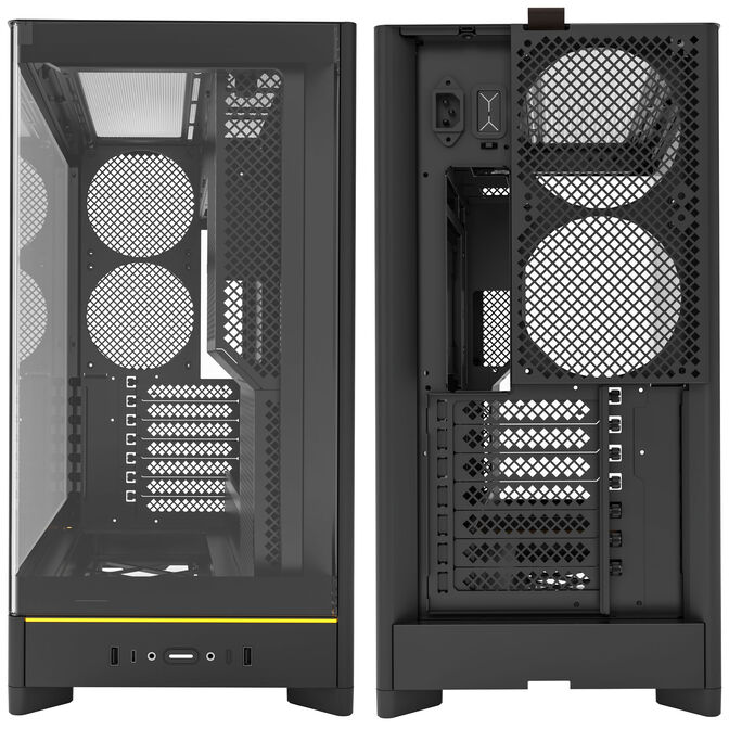 Montech HS02 PC Case, Midi Tower, ATX, Tempered Glass, ARGB - Black image number 7