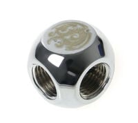 Bitspower Adapter T-Splitter 3x G1/4 inch female thread - shiny silver