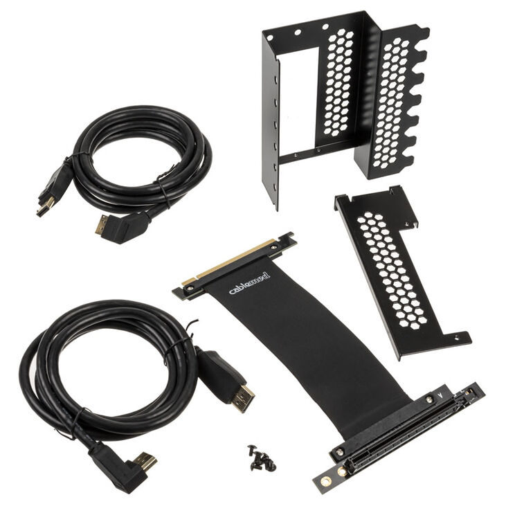 CableMod vertical graphics card holder with PCIe x16 riser cable, 2x DisplayPort - black image number 5
