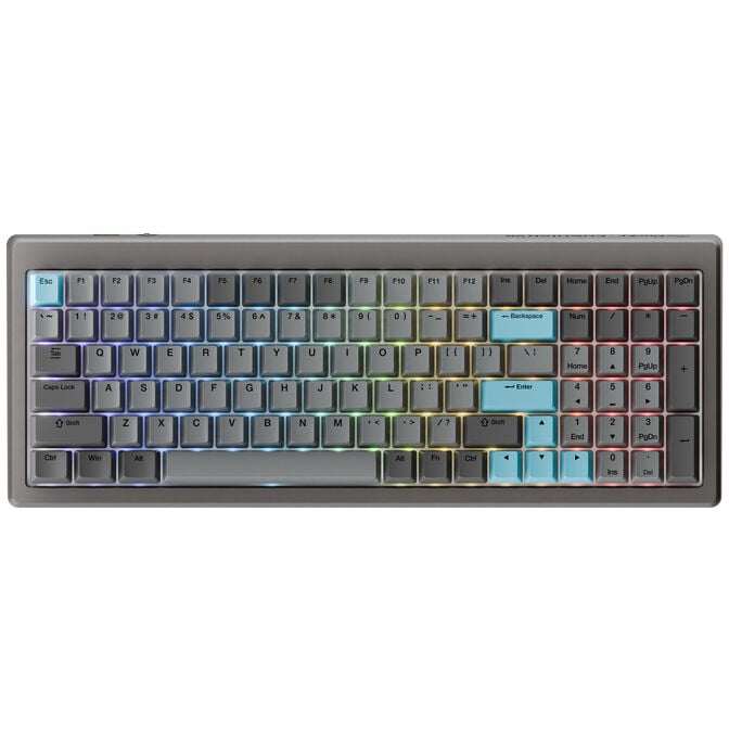 Ducky Cushion 98 Gaming-Tastatur, 96%, US-Layout, Shush Red Switches - Nickel image number 0