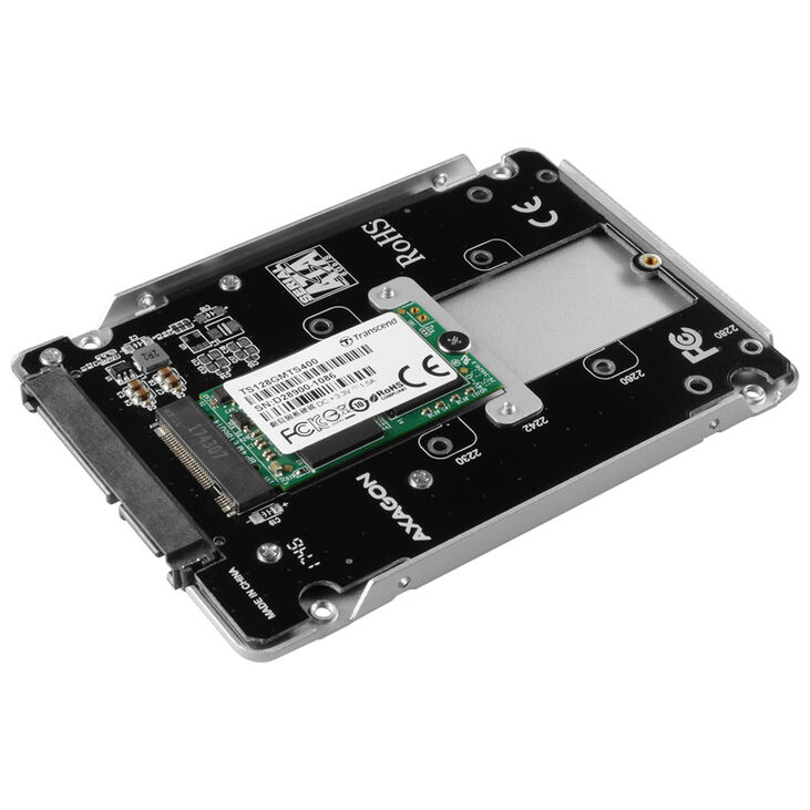 AXAGON RSS-M2SD enclosure for M.2 SATA SSDs up to 2280 - Aluminium, silver image number 3