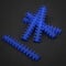 King Mod Service 24-Slot Cable Comb 3mm small - blue - set of 5
