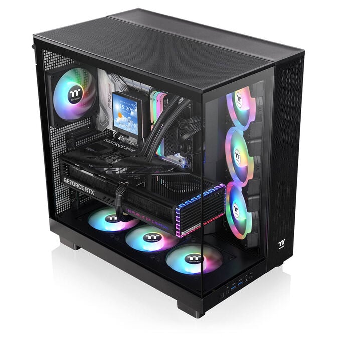 Thermaltake View 380 XL TG ARGB PC Case, Mid-Tower, ATX, ARGB, Tempered Glass - Black image number 4