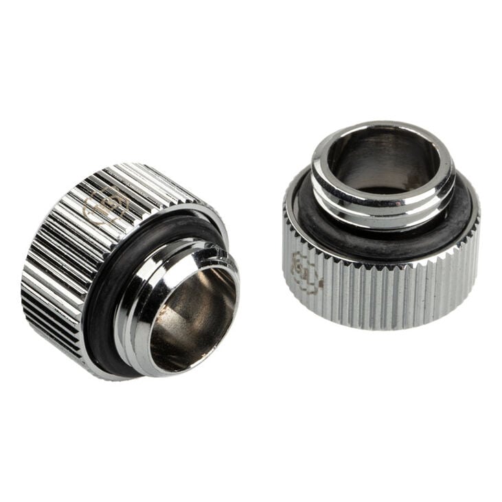 Bitspower Touchaqua Adapter Connection G1/4 inch Female to 12mm OD Hardtube - 2 Pack, Silver image number 1