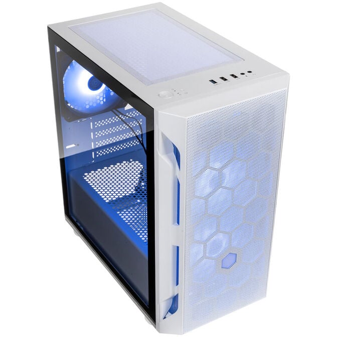 SilverStone Fara H1M Pro Micro-ATX case, Tempered Glass - white image number 1