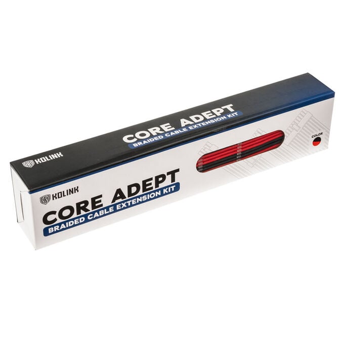 Kolink Core Adept Braided Cable Extension Kit - schwarz/rot image number 3