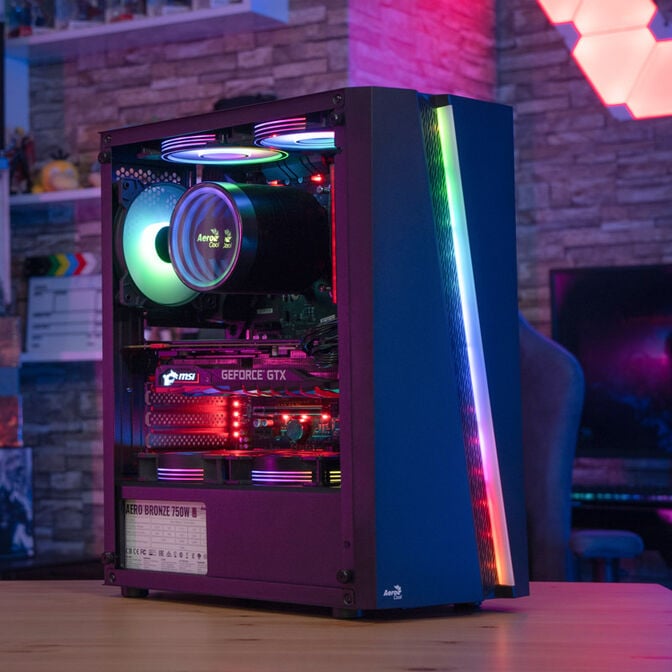 Aerocool Blade V1 Midi-Tower, Tempered Glass - schwarz image number 5