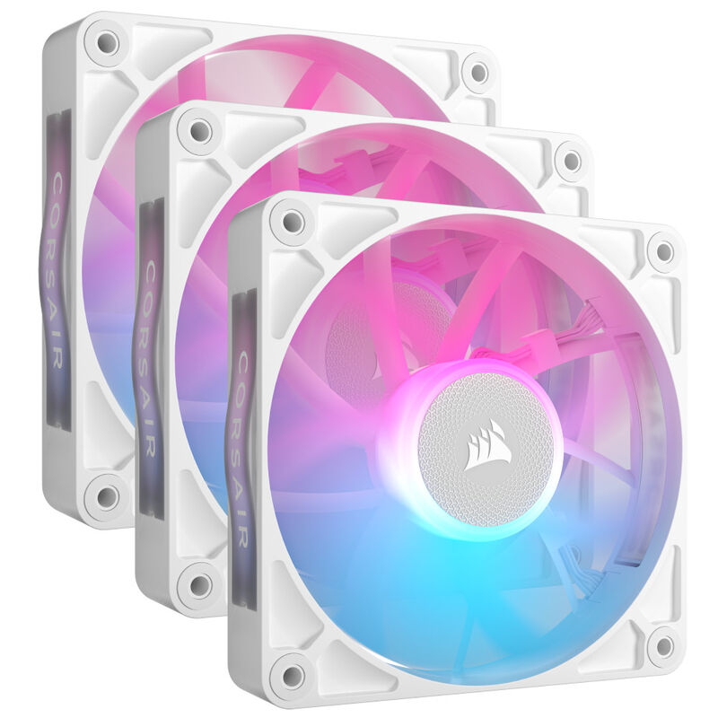 Corsair iCUE LINK RX120 RGB Series, PWM Lüfter 3er Pack - 120mm, weiß