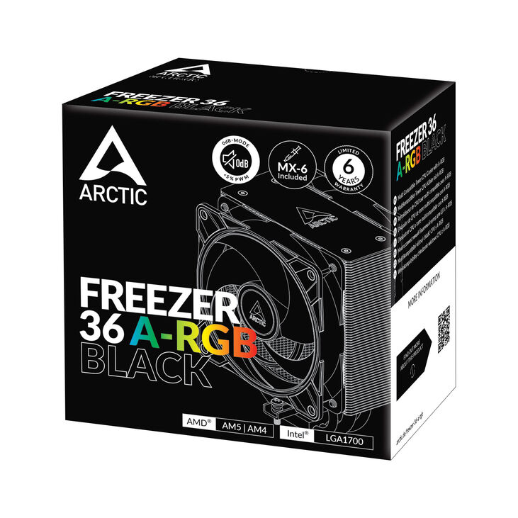 Arctic Freezer 36 ARGB Black CPU-Kühler, 120mm image number 7