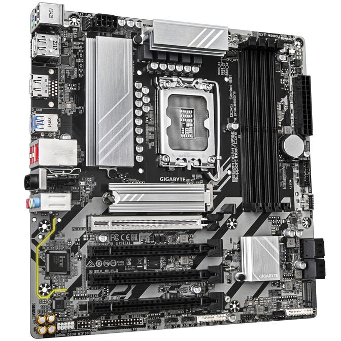 GIGABYTE B860M DS3H WiFi6E Motherboard, Socket 1851, Intel B860, mATX, DDR5 image number 1