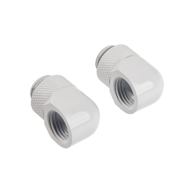 Corsair Hydro X Series Adapter 90 Grad G1/4 Zoll AG auf G1/4 Zoll IG - 2er Pack, drehbar, wei&szlig; image number 1