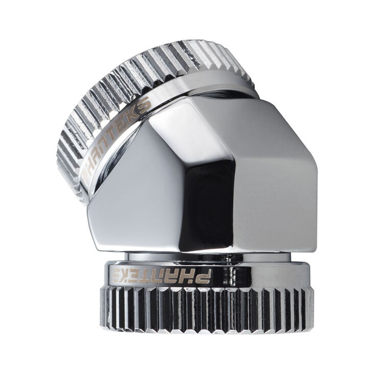 PHANTEKS Glacier Adapter 45 Grad 16mm AD auf 16mm AD Hardtube, chrome silber image number 0
