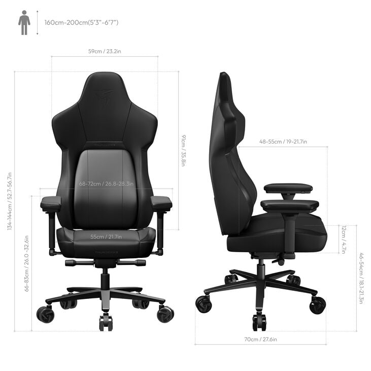 ThunderX3 CORE Modern Ergonomischer Gaming Stuhl - schwarz image number 4