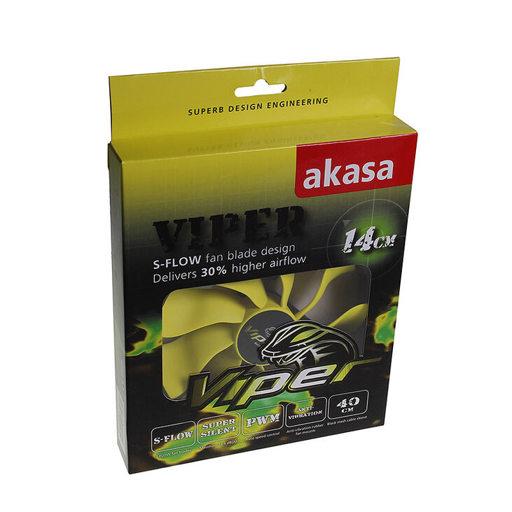 Akasa Viper PWM Lüfter - 140mm, gelb image number 3