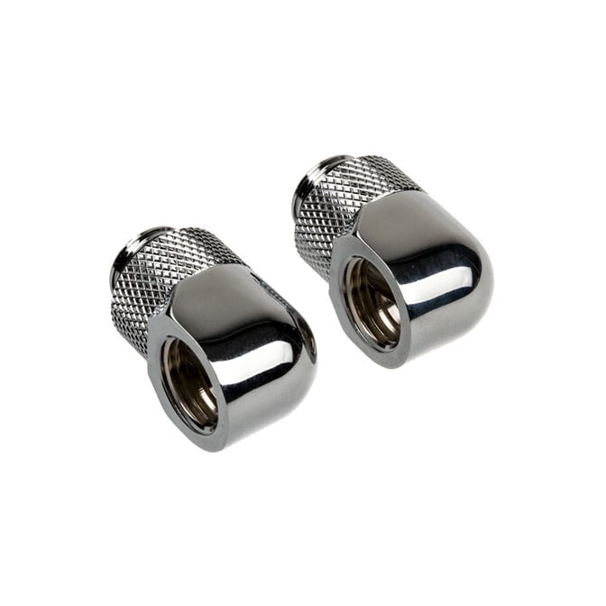 Corsair Hydro X Series Adapter 90 Degree G1/4 inch Male to G1/4 inch Female - 2 Pack, Rotatable, Chrome Silver image number 1
