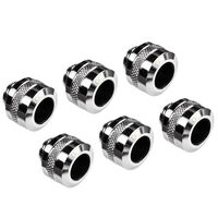 Alphacool Eiszapfen Pro Anschluss 13mm Hardtube Fitting G1/4, 6-Pack - chrome