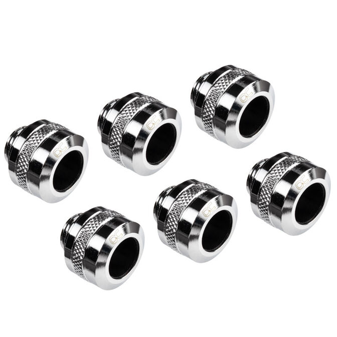 Alphacool Eiszapfen Pro fitting 13mm hard tube G1/4, 6-Pack - chrome image number 0