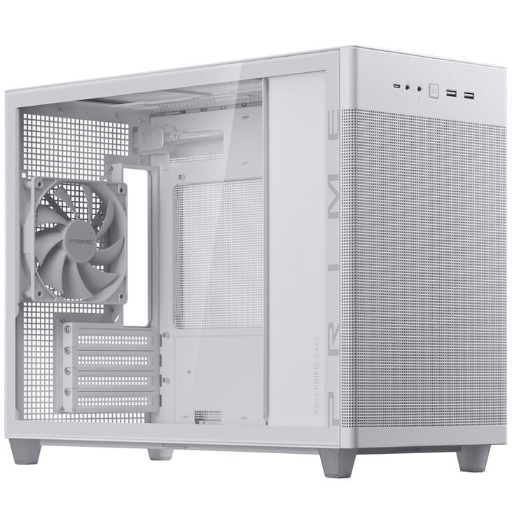 ASUS Prime AP201 Micro-ATX case, Tempered Glass - white image number 4