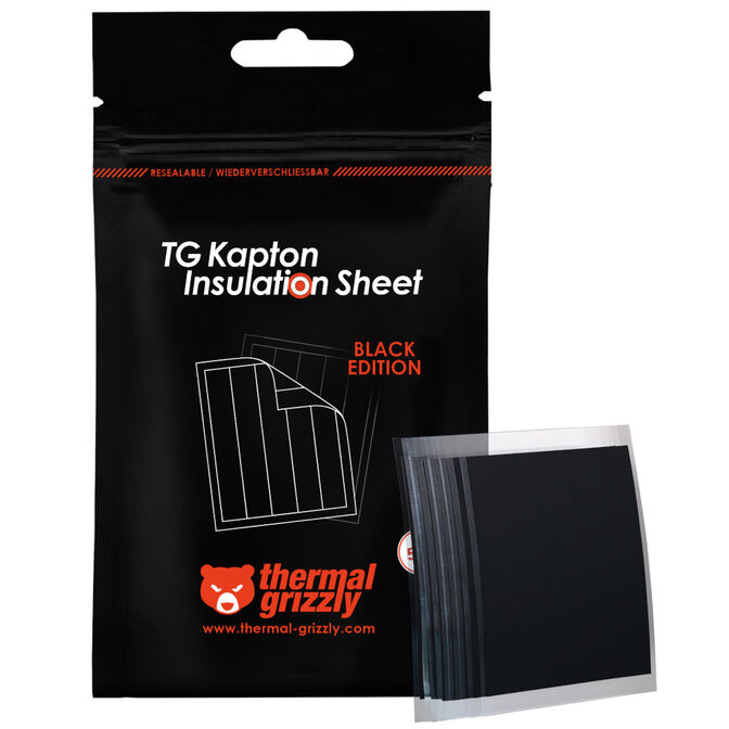 Thermal Grizzly Kapton Insulation Sheet, 10 x 60mm - 50 pieces, black image number 0